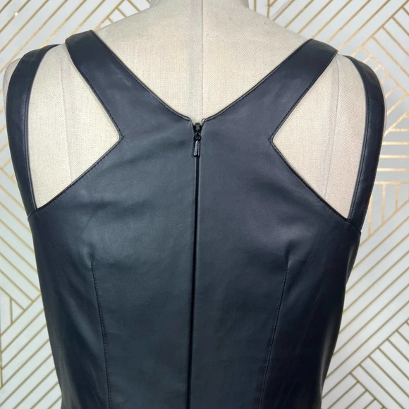 Jay Godfrey Stewart Vegan Leather Cutout Mini Dress Black Size 6‎ - Picture 9 of 11